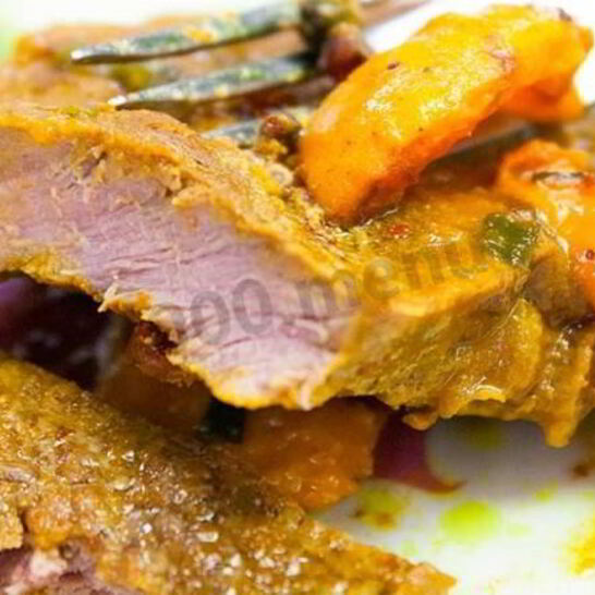 Рецепт стейк из говядины с абрикосовыми дольками