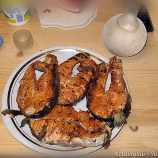 Рецепт стейк из семги на углях