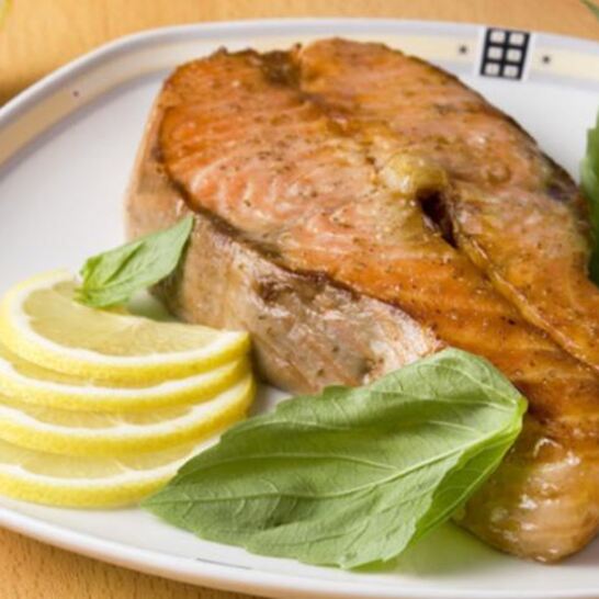 Рецепт стейк из семги с лимоном