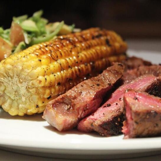 Рецепт стейк с овощами на гриле