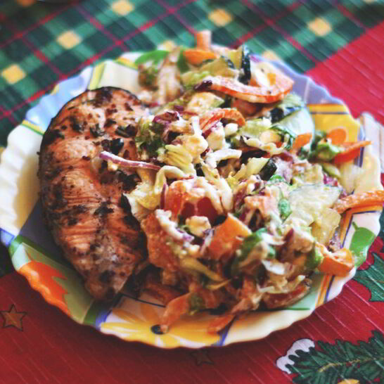 Рецепт стейк семги с лаймом и травами