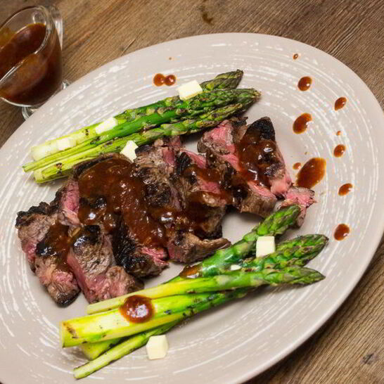 Рецепт стейк со спаржей