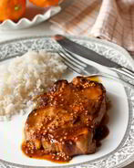 Стейки из свинины с апельсиново-горчичным соусом