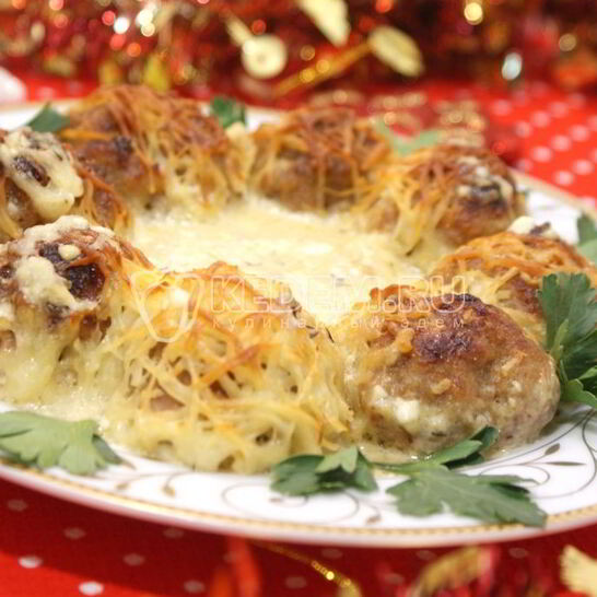 Рецепт рождественский венок из тефтелей