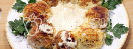 рождественский венок из тефтелей. Шаг 10