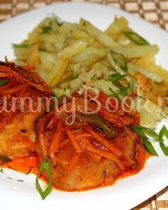 Тефтели из морепродуктов с овощами