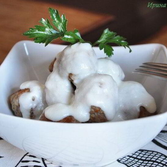 Рецепт тефтели под сливочным соусом