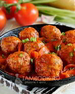 Тефтели с подливкой на сковороде