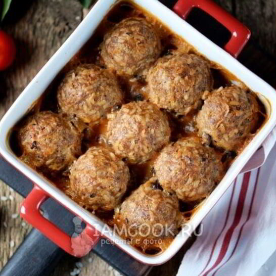 Рецепт тефтели с рисом в духовке с подливкой