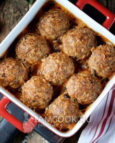 Тефтели с рисом в духовке с подливкой