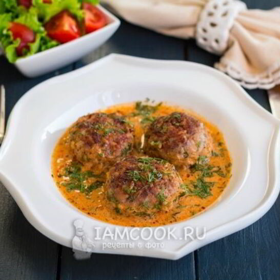 Рецепт тефтели в сметанно-томатном соусе