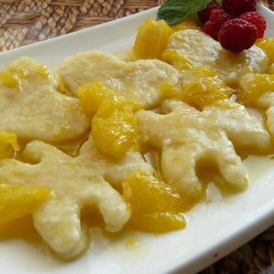 Рецепт ленивые вареники с апельсиновой карамелью