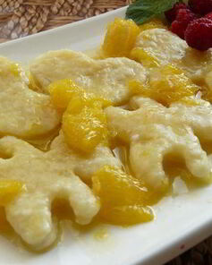 Ленивые вареники с апельсиновой карамелью