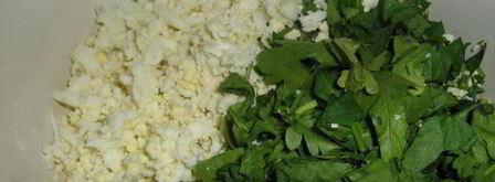 паровые вареники с зеленью и яйцом. Шаг 2