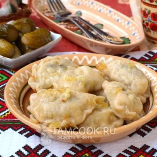 Рецепт вареники из теста на кефире с картошкой и грибами