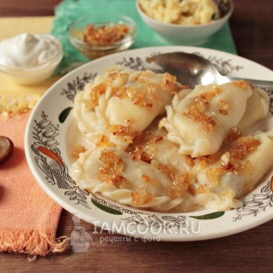 Рецепт вареники из заварного теста с картошкой и грибами