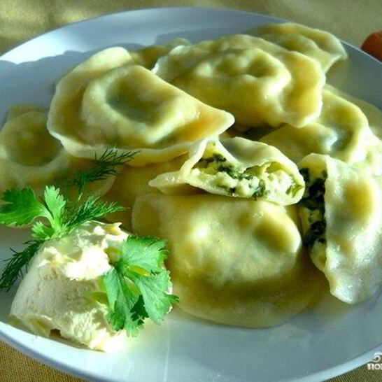 Рецепт вареники с творогом соленые