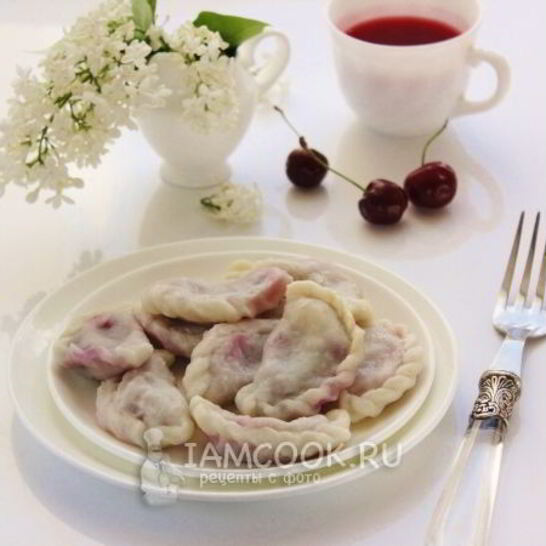 Рецепт вареники с вишней из теста на воде