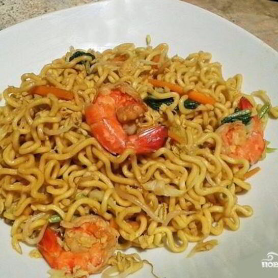 Рецепт яичная лапша с овощами
