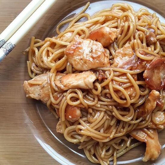 Рецепт яичная лапша терияки