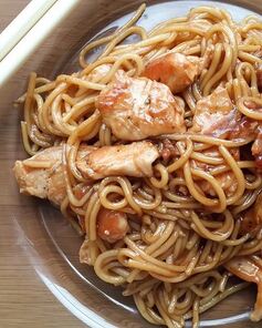 Яичная лапша терияки