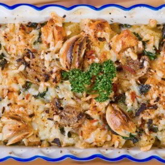 Рецепт запеченые ньокки с копченым окороком и цукини под сырным соусом