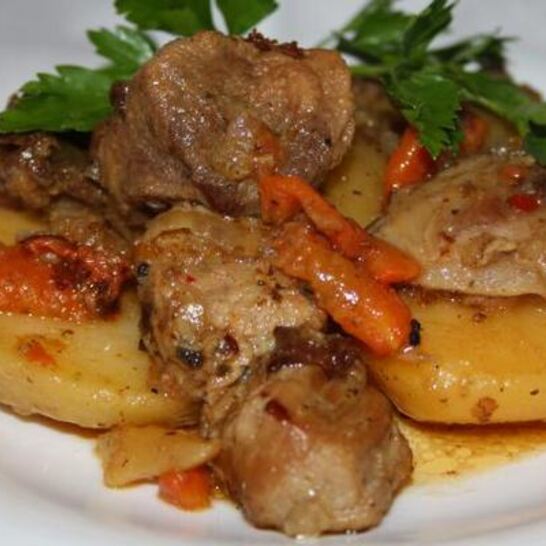 Рецепт домашнее жаркое со свининой в казане