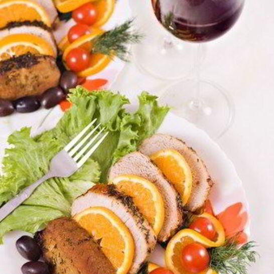 Рецепт свиное жаркое с апельсинами и хересом