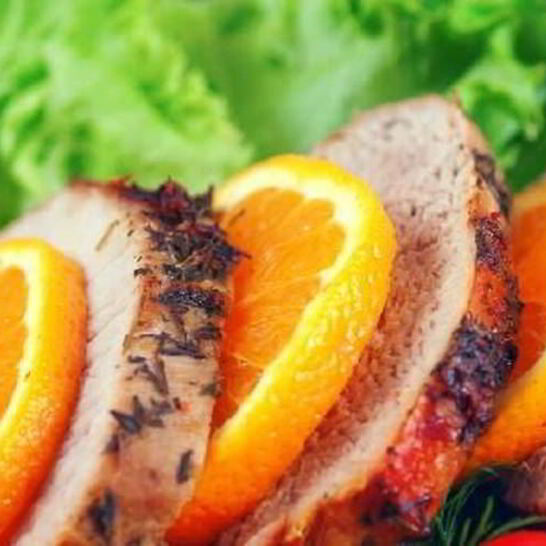 Рецепт свиное жаркое с апельсинами