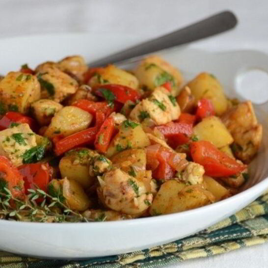 Рецепт жаркое из индейки на сковороде