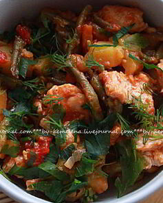 Жаркое из индейки со стручковой фасолью