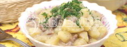 жаркое с грибами и сметаной. Шаг 9