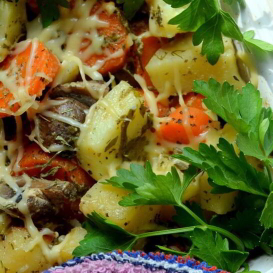 Рецепт жаркое с шампиньонами