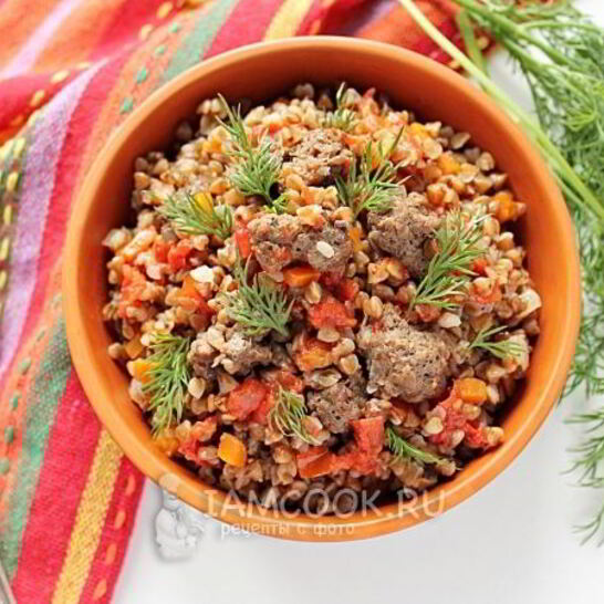 Рецепт гречка по-купечески с фаршем в мультиварке