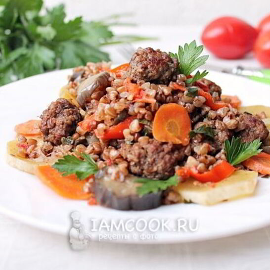 Рецепт гречка с фаршем и овощами