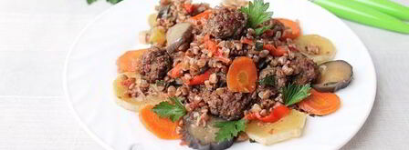 гречка с фаршем и овощами. Шаг 10