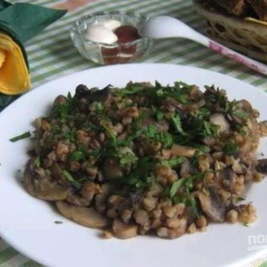 Рецепт гречка с грибами и луком