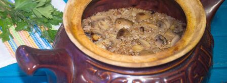 гречка с грибами в горшочке. Шаг 8