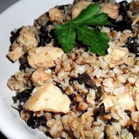 Рецепт гречка с курицей и грибами