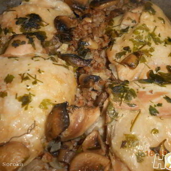 Рецепт гречка с курицей, томленные в духовке