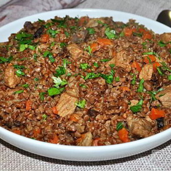 Рецепт гречка с мясом и грибами в мультиварке