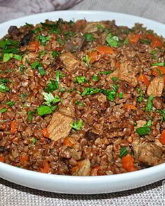 Гречка с мясом и грибами в мультиварке