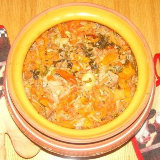 Рецепт гречка с мясом в горшочке