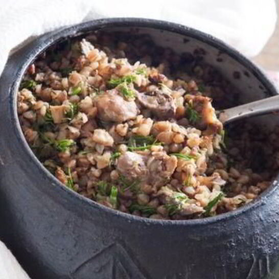 Рецепт гречка с потрошками в горшочке