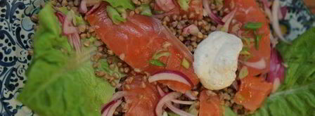 гречка с семгой и маринованным луком. Шаг 8