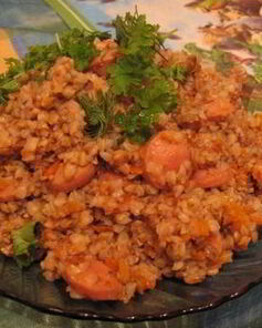 Гречка с сосисками