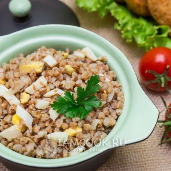 Рецепт гречневая каша с белыми грибами и яйцами