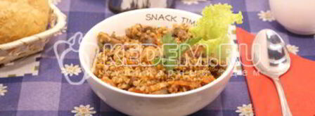 гречневая каша с грибами и овощами. Шаг 7