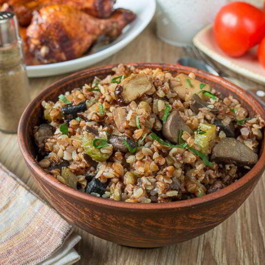 Рецепт гречневая каша с лесными грибами