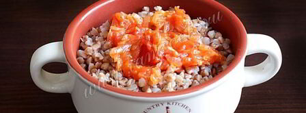 гречневая каша с луком и помидорами. Шаг 8